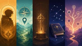 Five different sections, each with a different scene representing the Codex entry types.