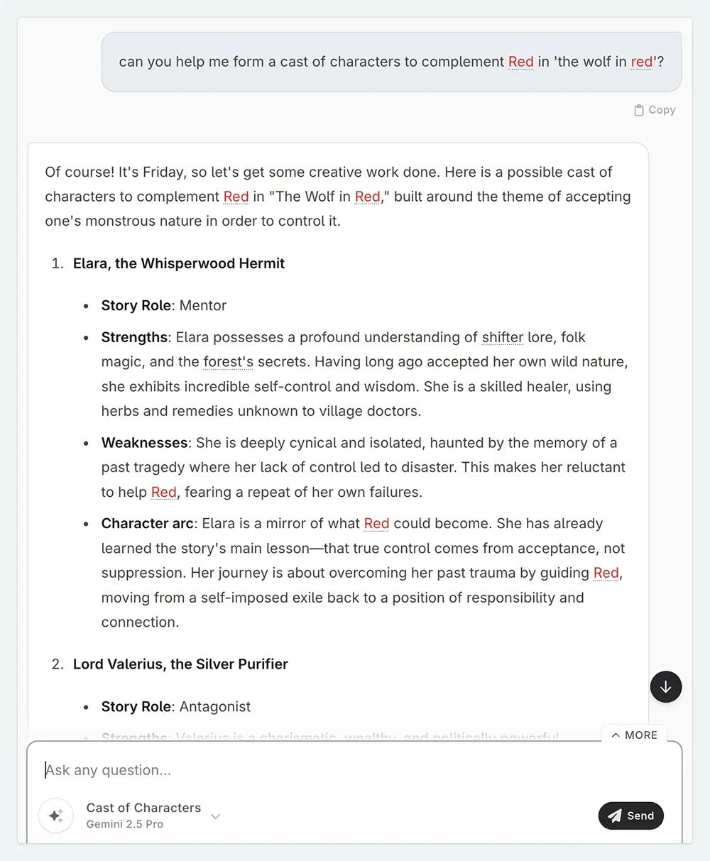 Cast of Characters Preset in action