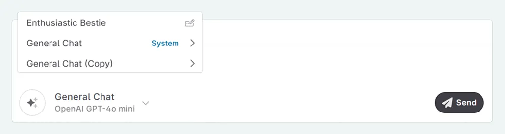 change prompt in chat