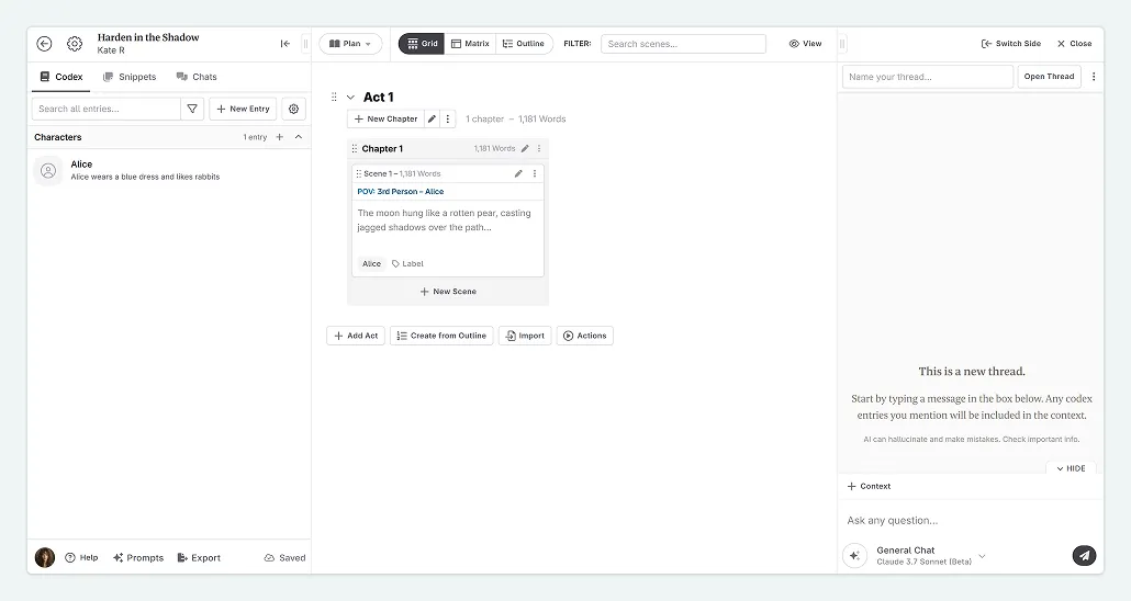 actions menu in chat