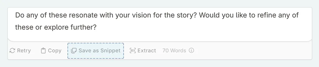 Save message as snippet