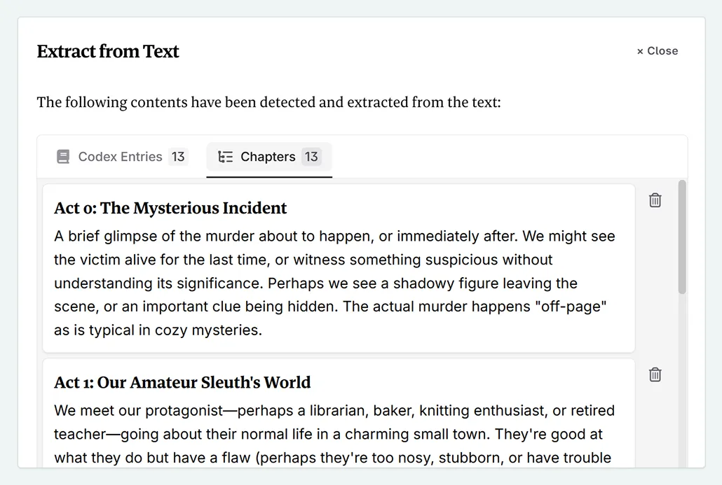 Extract from Chat Message menu
