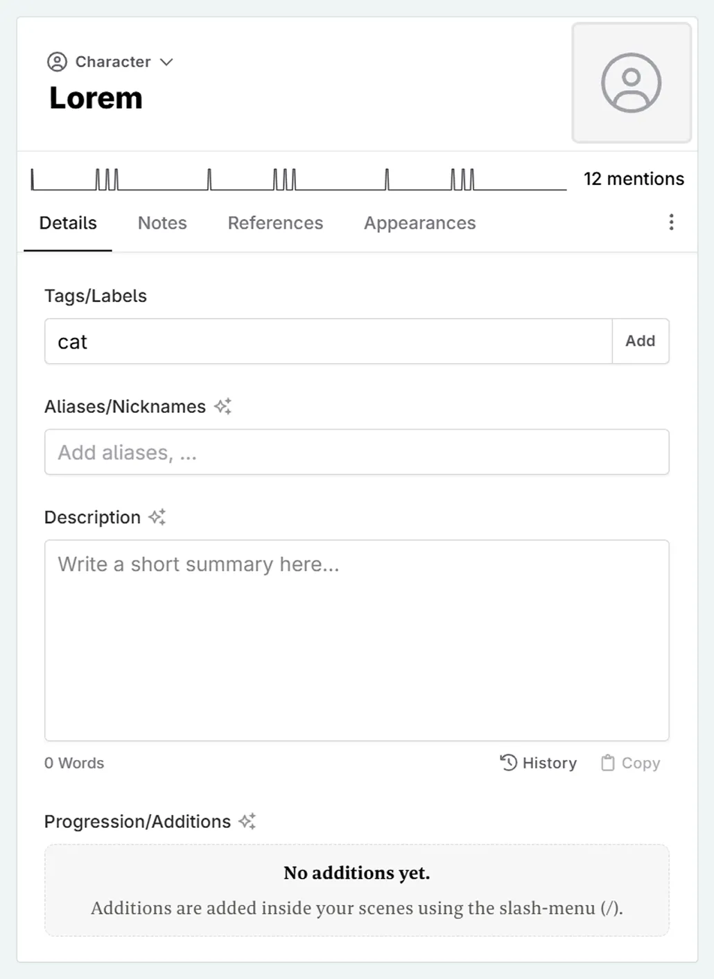 Codex entry tags