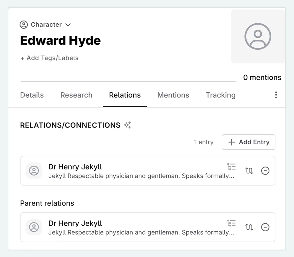 codex entry relations