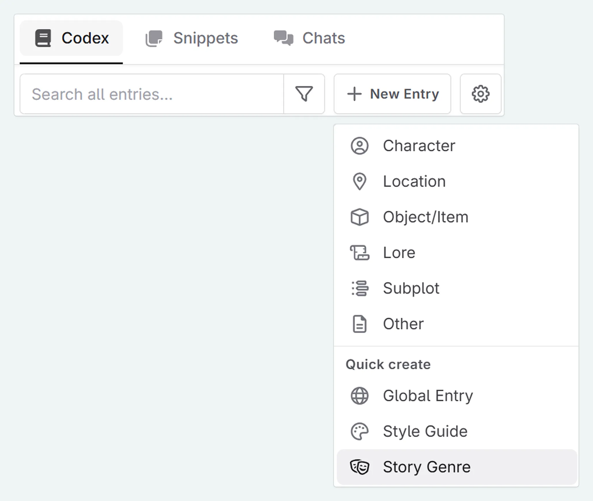 an image of how to create a genre codex entry