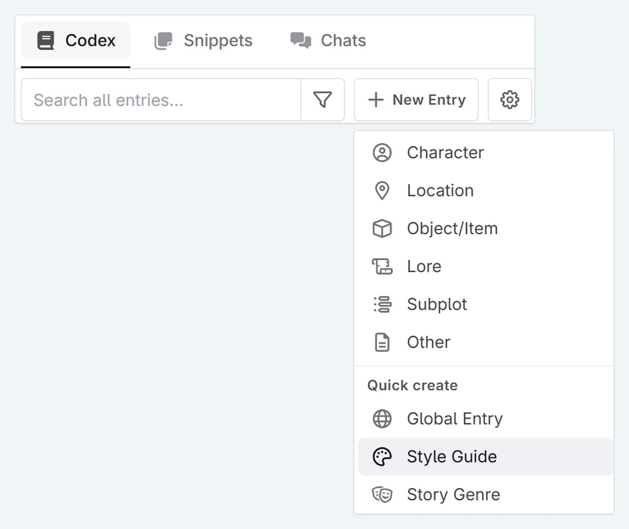 an image of how to create a style guide codex entry