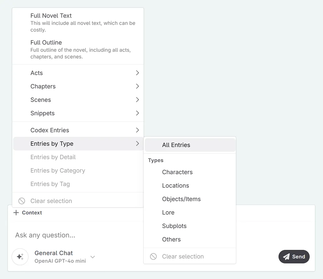 adding Codex context to chat