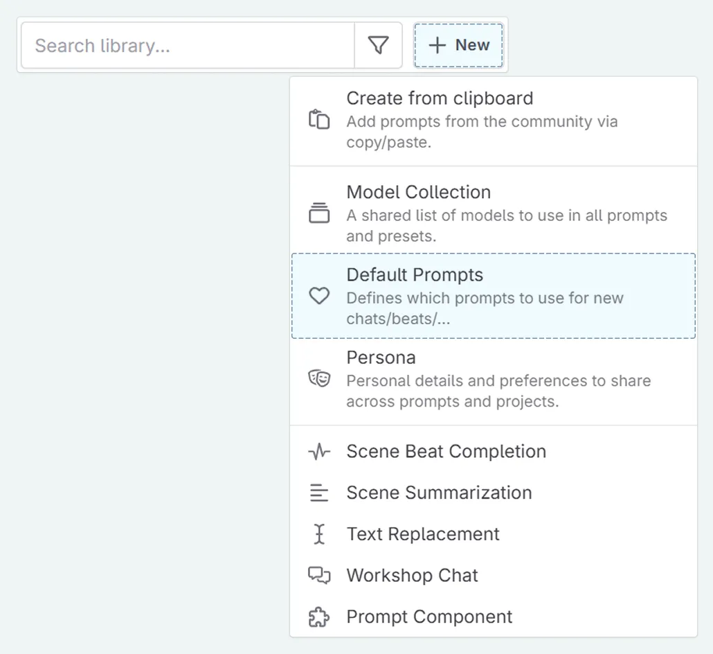 creating default prompts