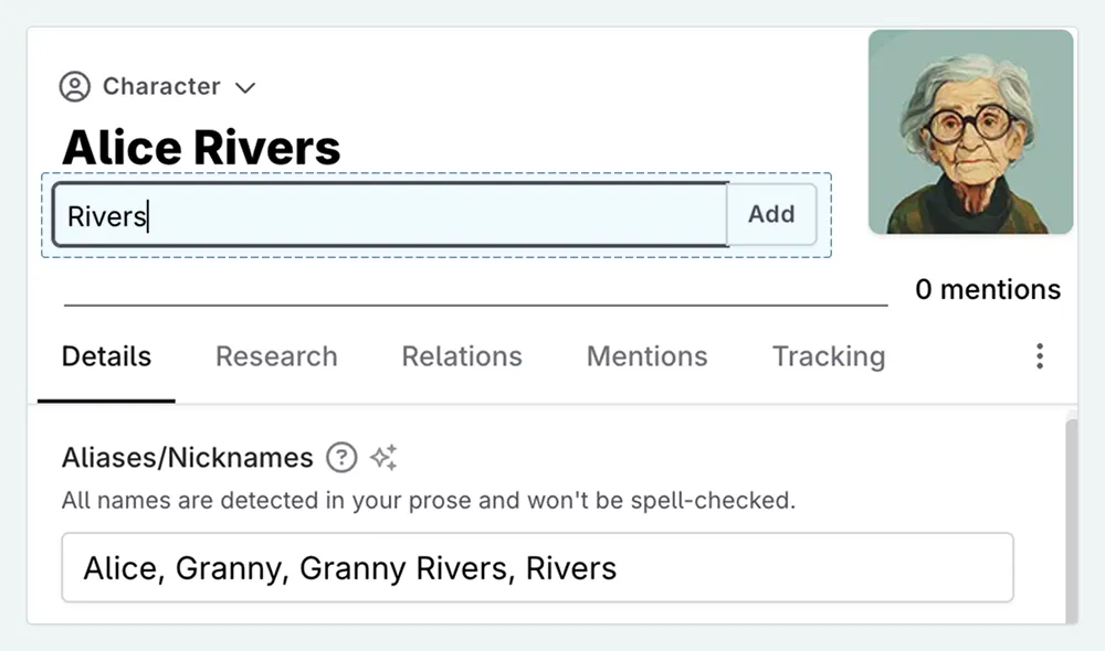 A close up of the Codex entry's tags section
