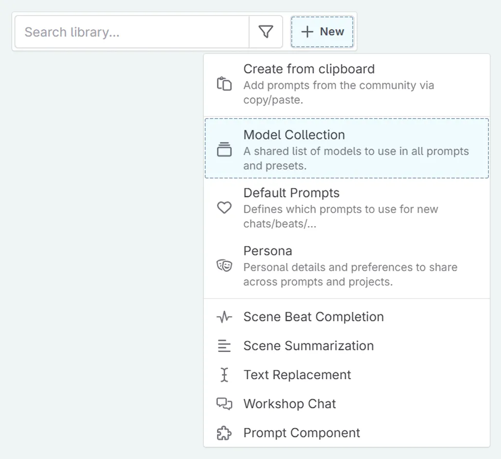 create a new model collection