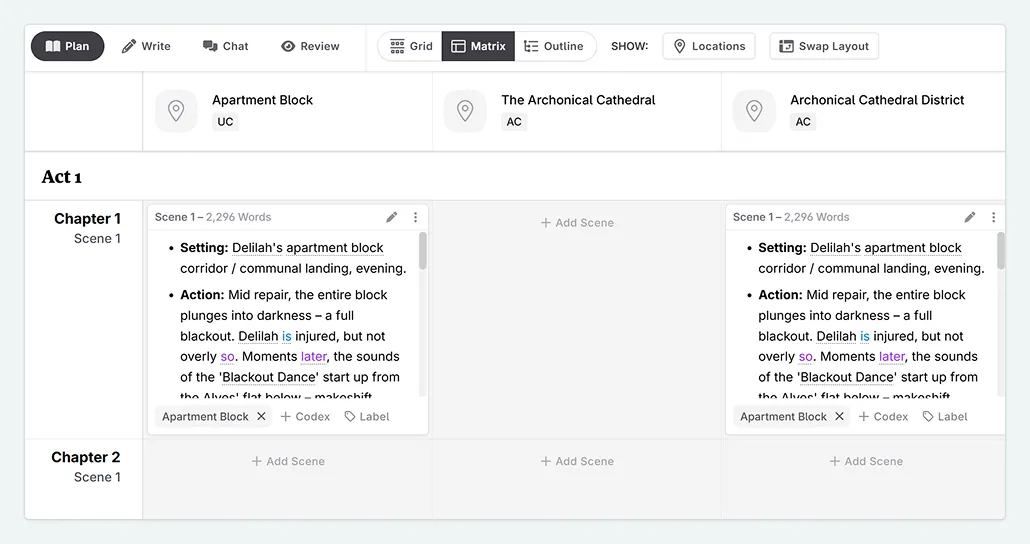 Seeing location Codex entries in the Matrix