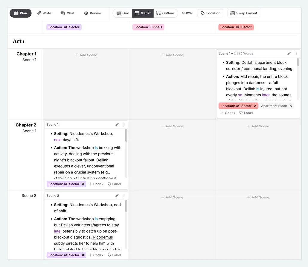 Seeing location labels in the Matrix