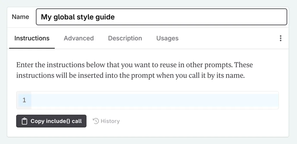 copying a prompt component