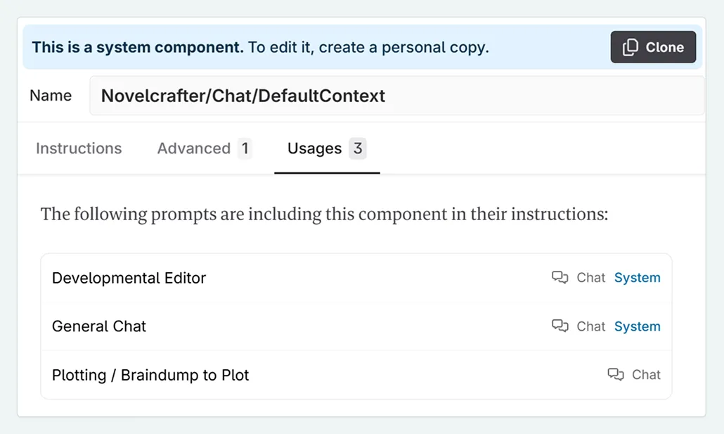 prompt component creation