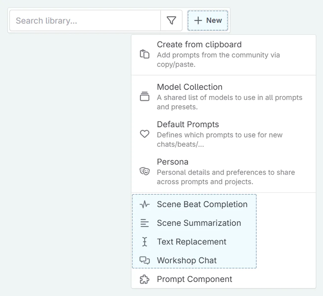 image of how to add a new prompt