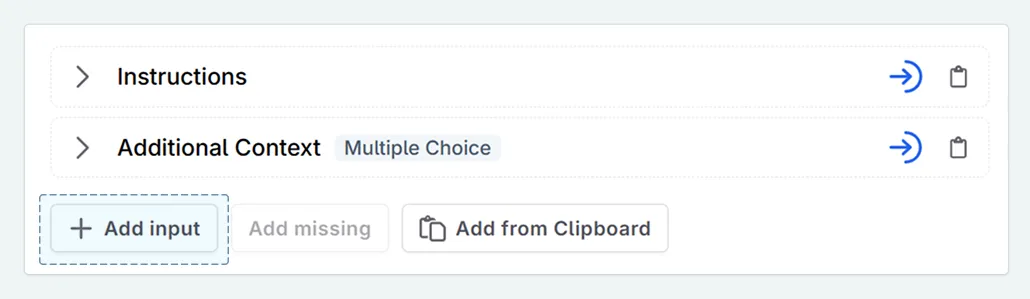 creating a prompt input