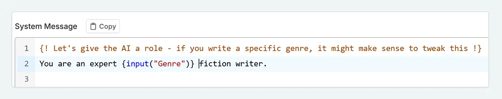 creating a prompt input