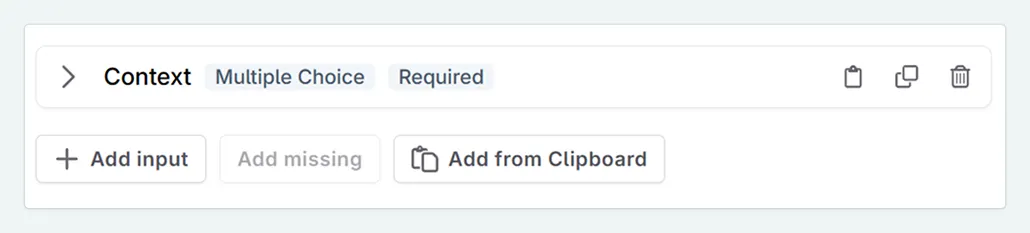 prompt input interface