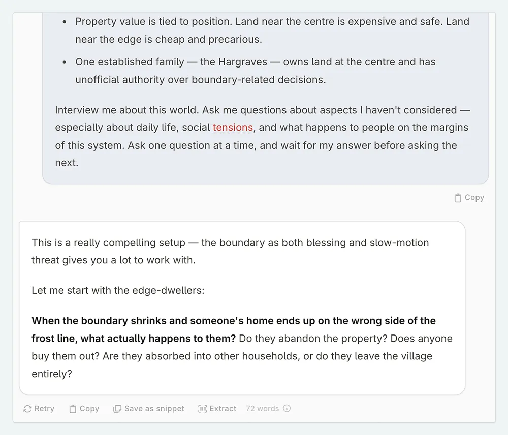 AI prompt use and response
