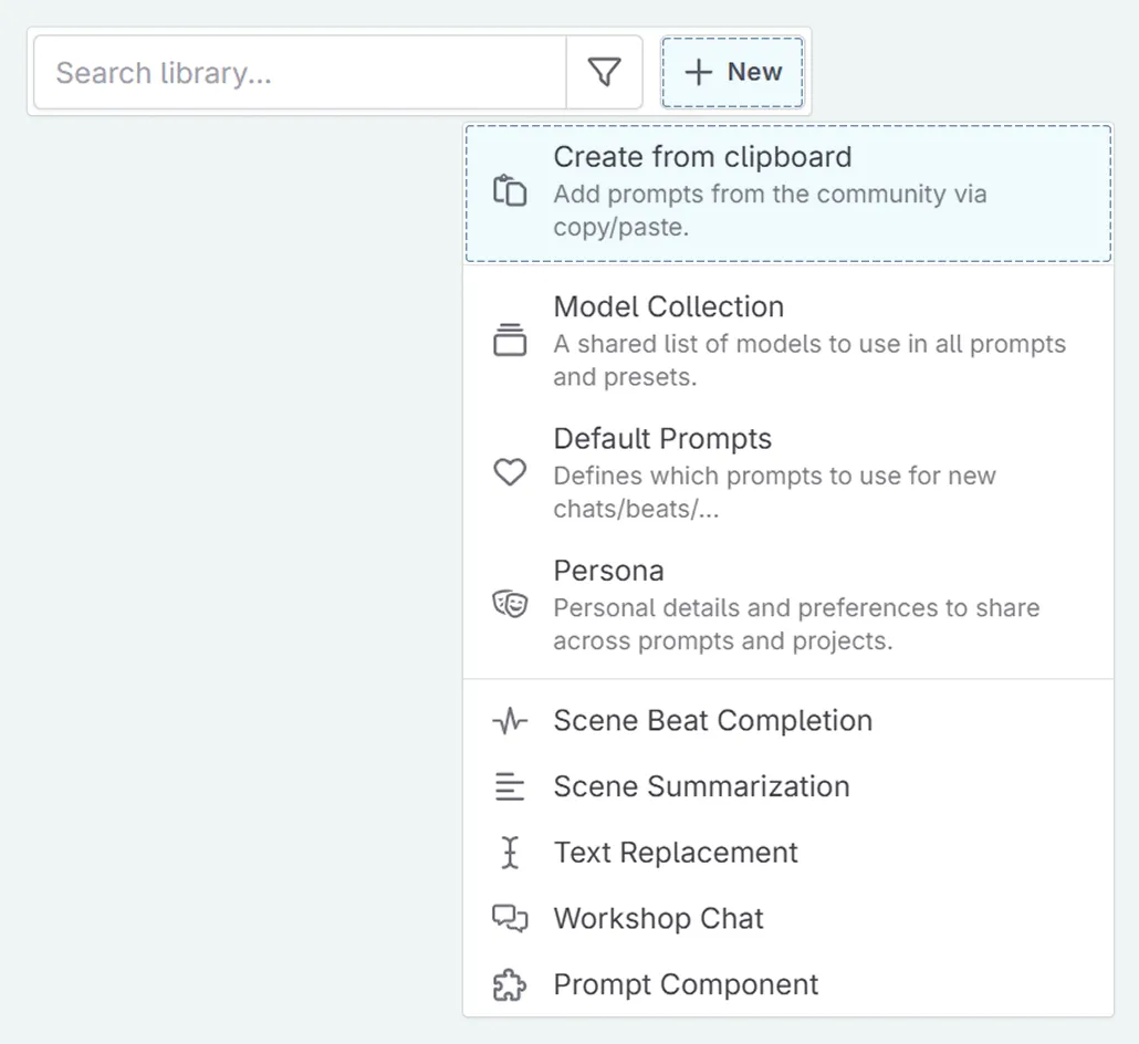 Create prompt from clipboard