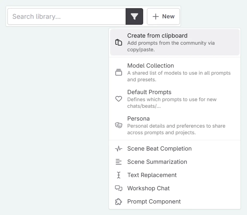 Add writing sample preset